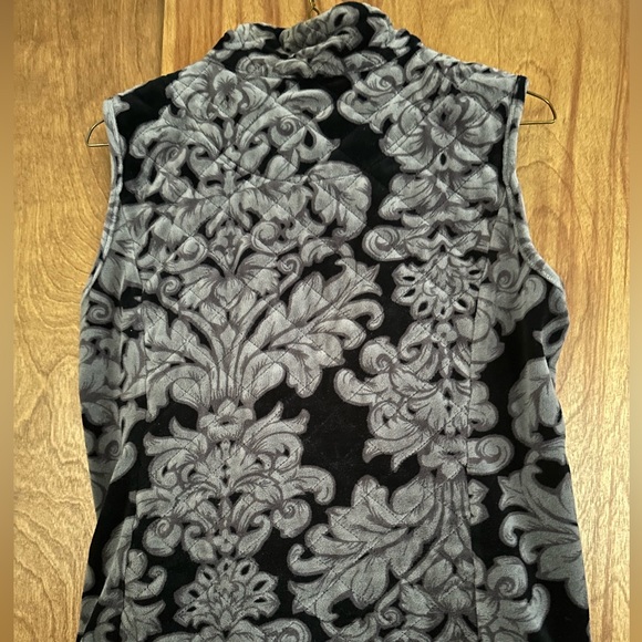 Charter Club black and grey velour vest size small 75% cotton 25% polyester - Picture 2 of 4